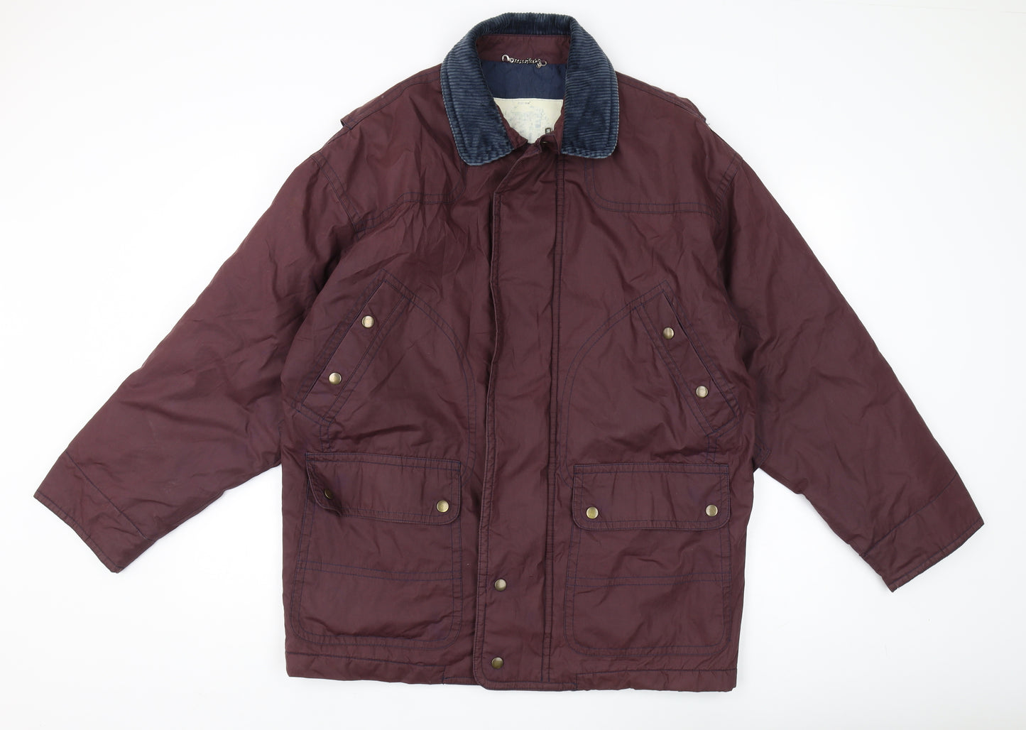 St Michael Men's Wine Parka Jacket M Lined Casual Classic