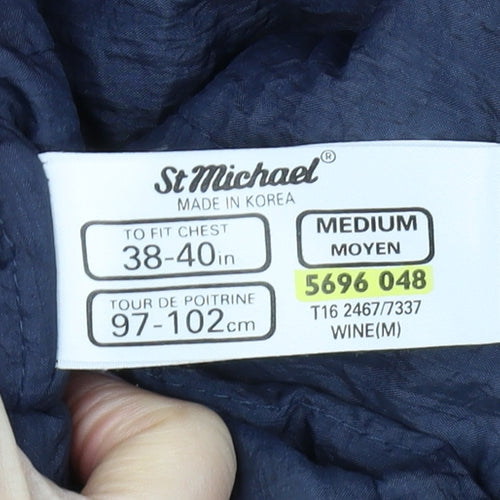 St Michael Men's Wine Parka Jacket M Lined Casual Classic