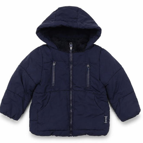 Zara Girls Blue Puffer Jacket 3-4 Years with Hood