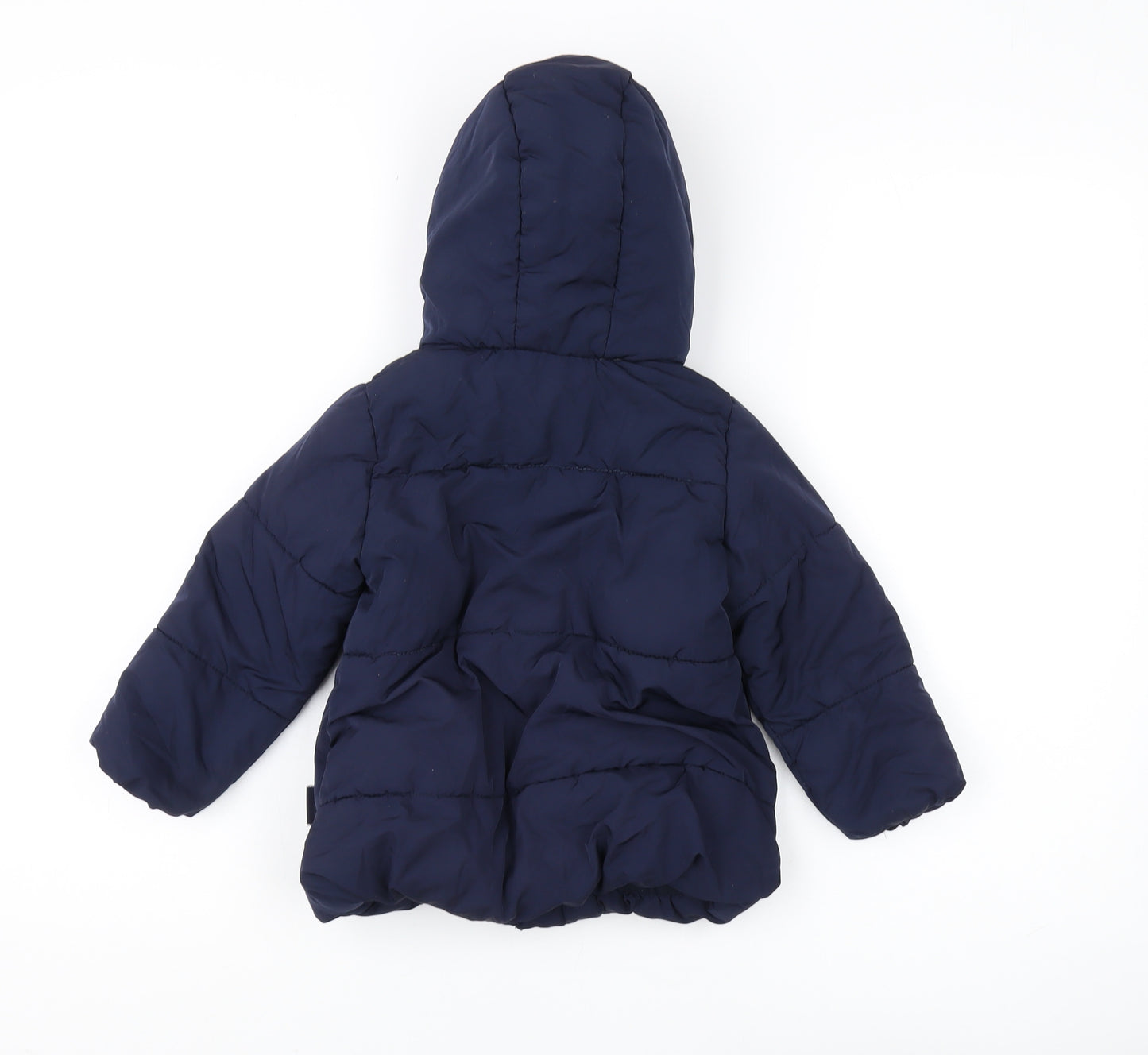 Zara Girls Blue Puffer Jacket 3-4 Years with Hood