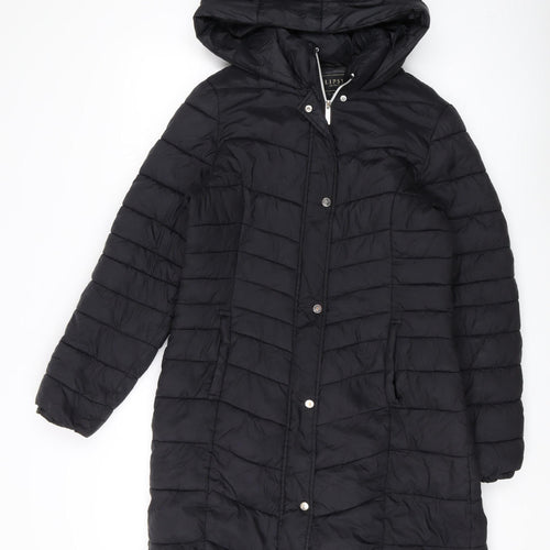 Lipsy Women’s Black Hooded Puffer Jacket Size 10