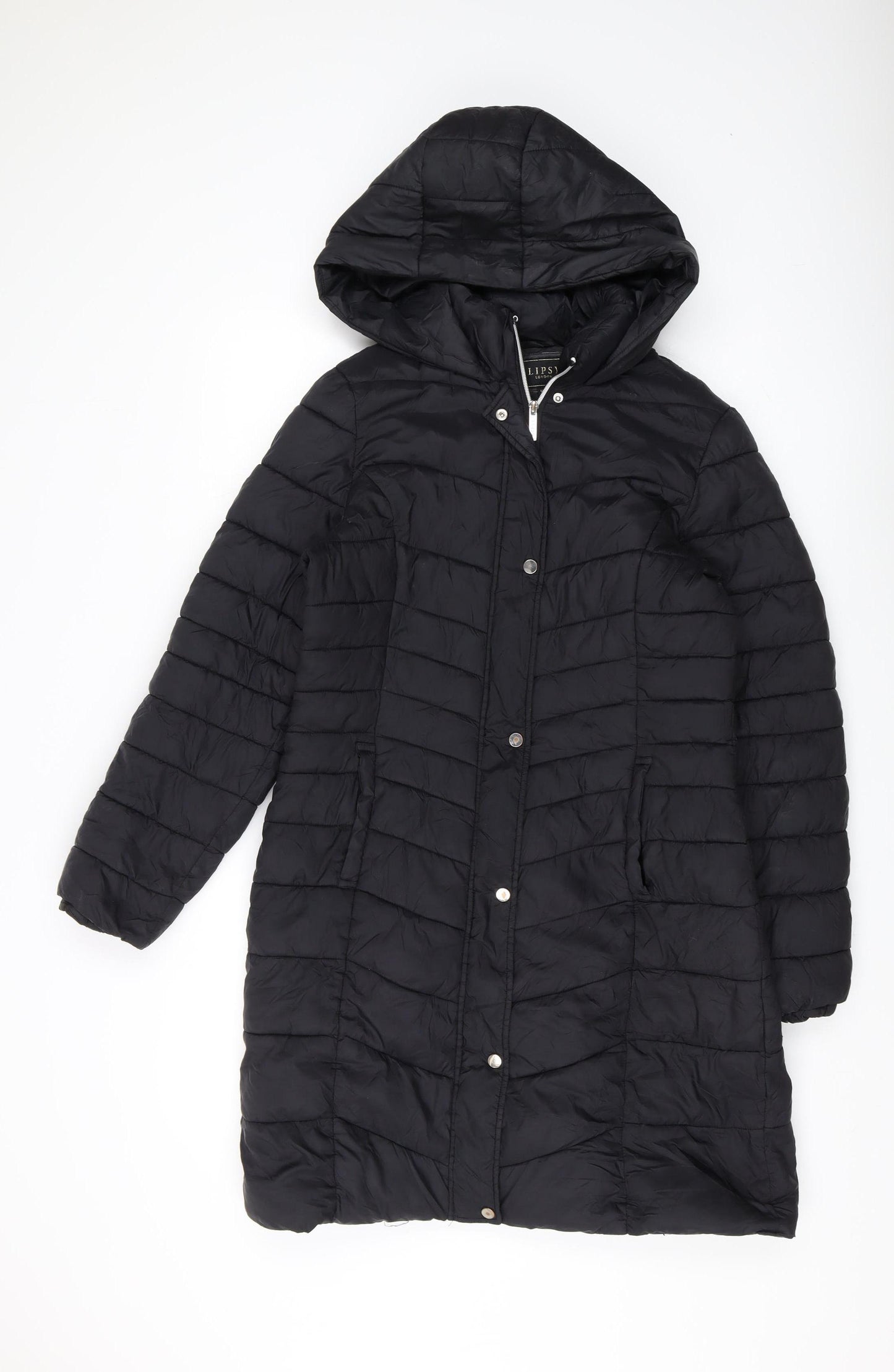 Lipsy Women’s Black Hooded Puffer Jacket Size 10