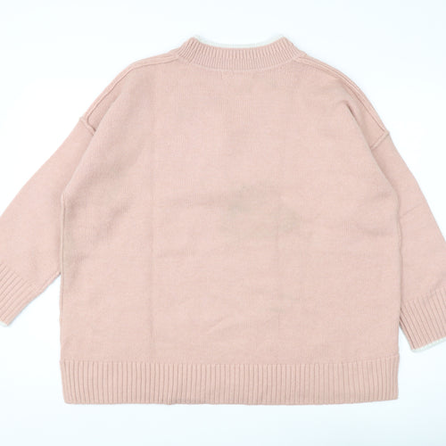 Next Women's Pink V-Neck Knit Pullover Jumper XL