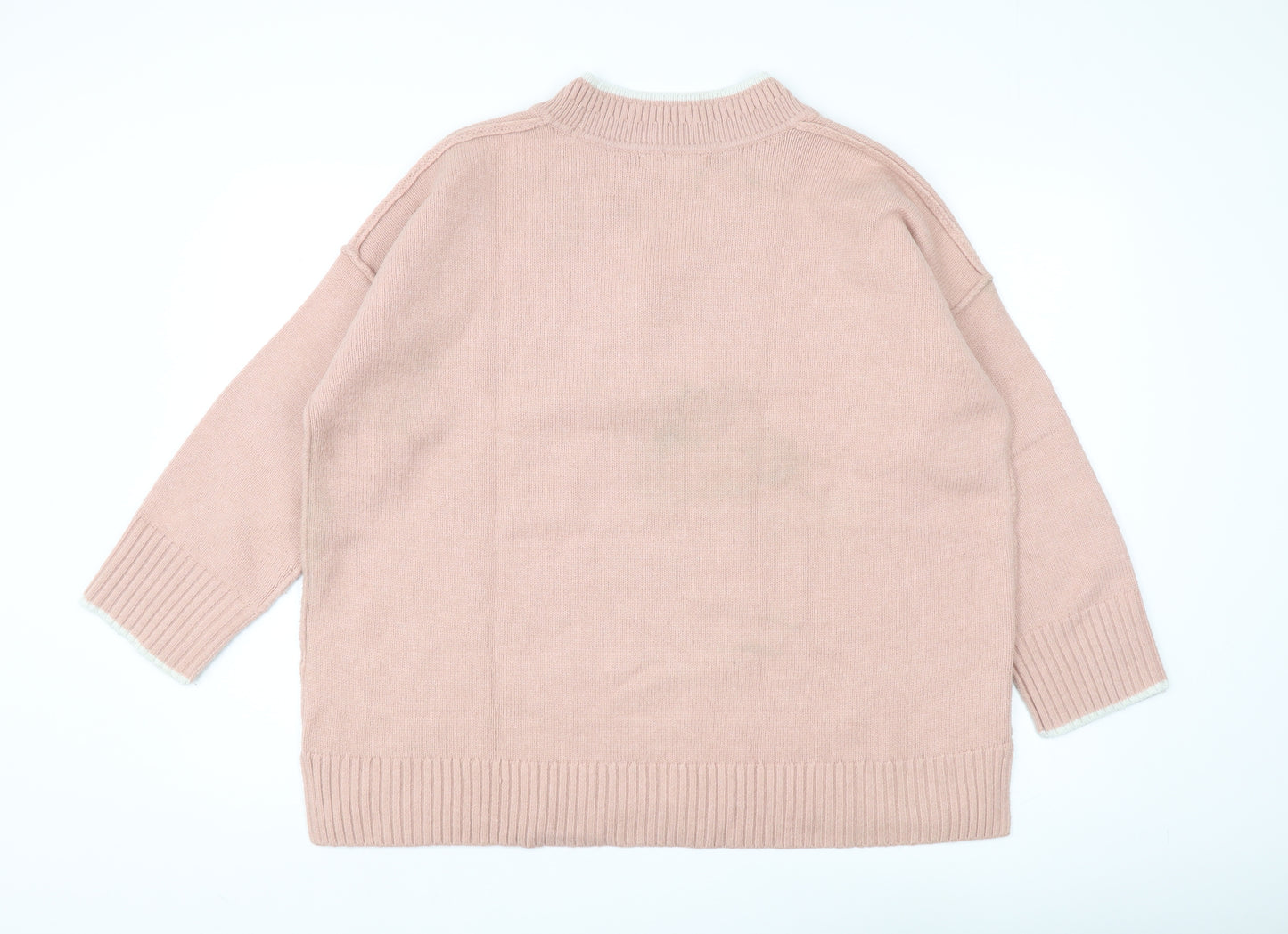 Next Women's Pink V-Neck Knit Pullover Jumper XL