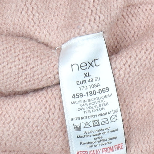 Next Women's Pink V-Neck Knit Pullover Jumper XL