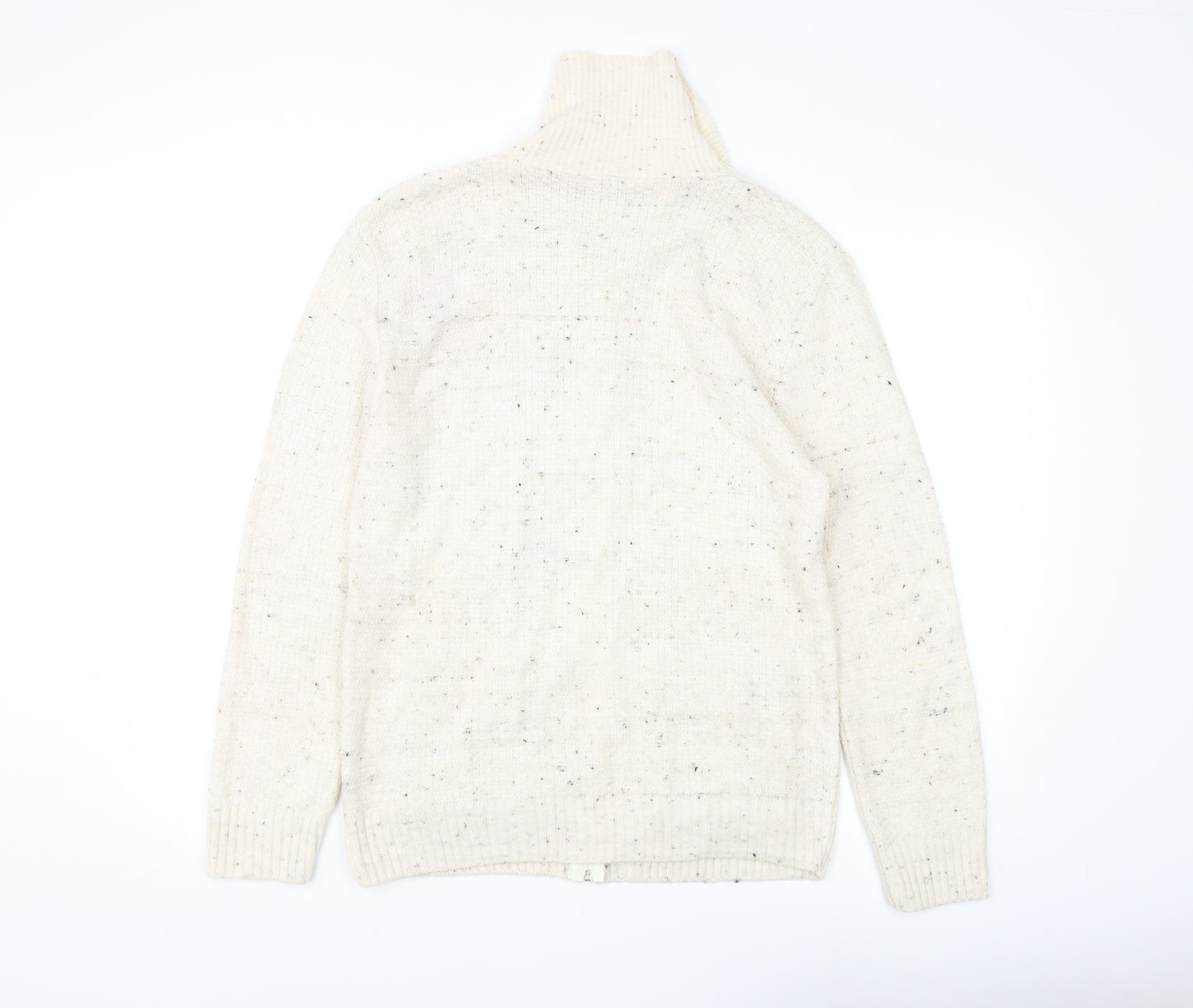 Insight Women's Ivory Cable-Knit Full Zip Jumper Size 6