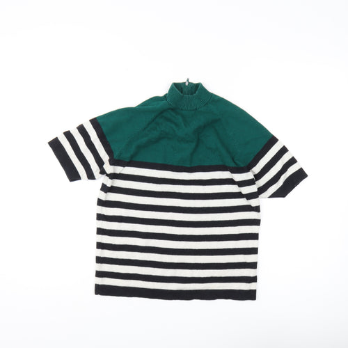 Pop England Women's Mock Neck Striped Jumper - M