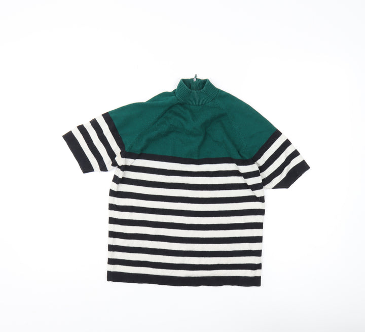 Pop England Women's Mock Neck Striped Jumper - M