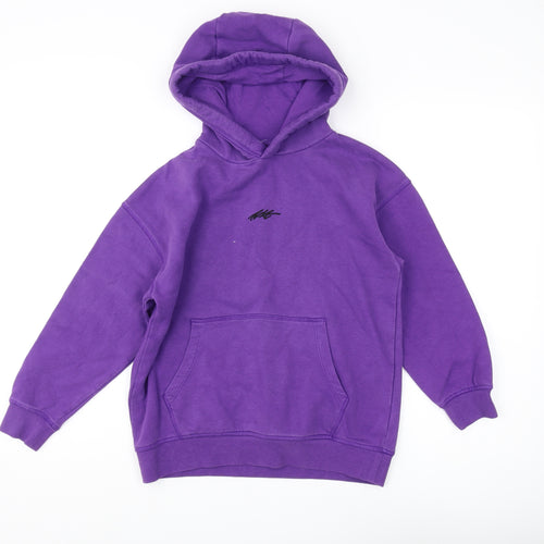 Next Boys Purple Hoodie Pullover, Size 9 Years, Logo Accent