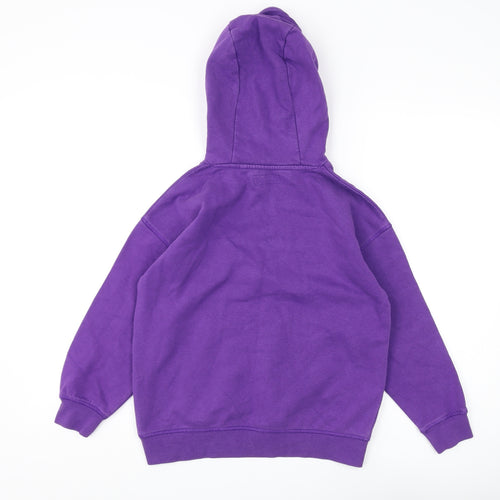 Next Boys Purple Hoodie Pullover, Size 9 Years, Logo Accent