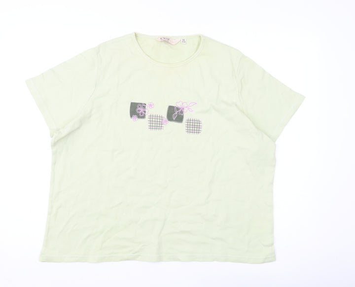 EWM Women's Green Embroidered XL T-Shirt