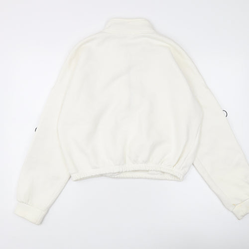Select Women's White 1/2 Zip Sweatshirt, Size L