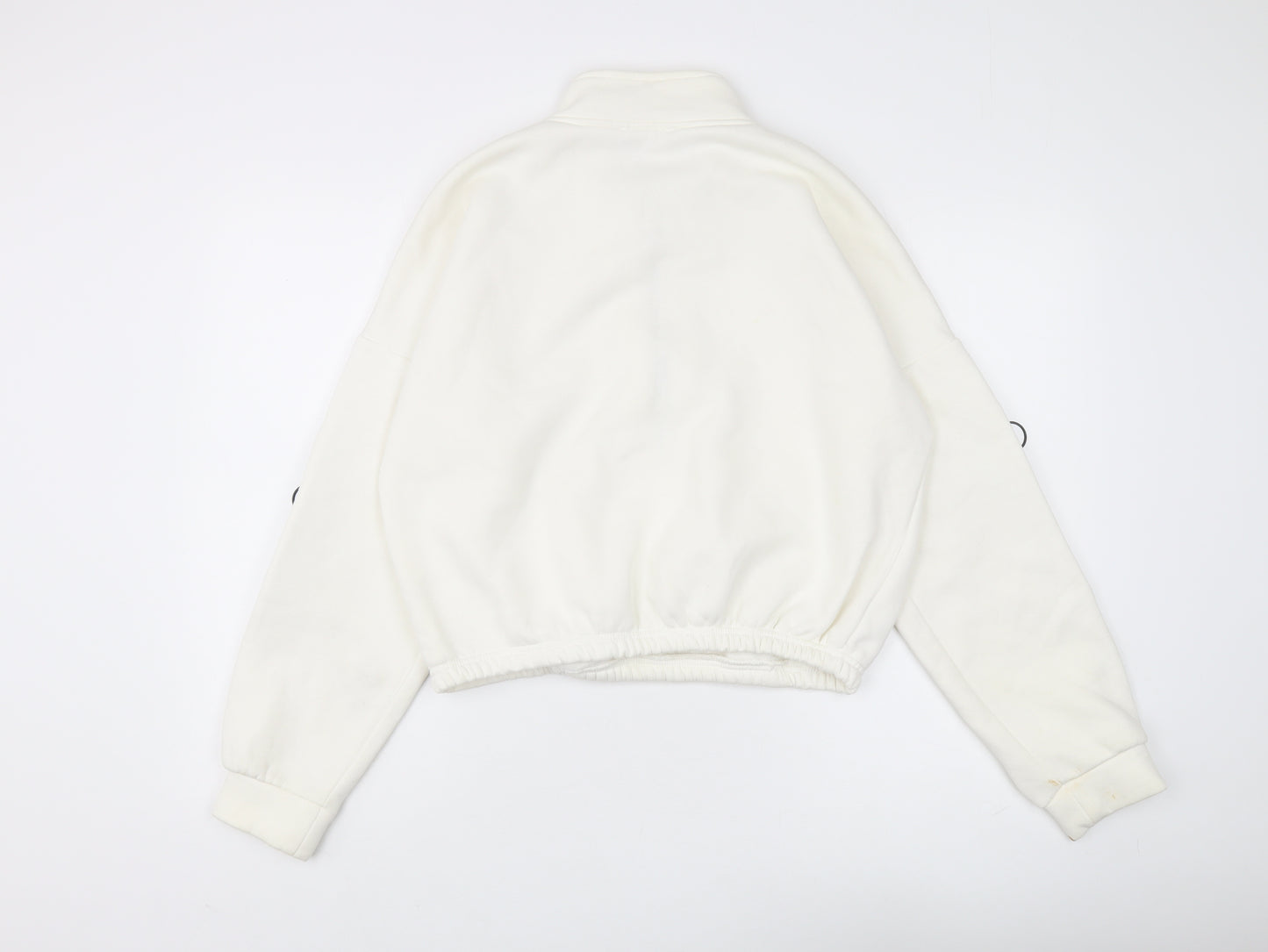 Select Women's White 1/2 Zip Sweatshirt, Size L