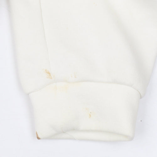 Select Women's White 1/2 Zip Sweatshirt, Size L