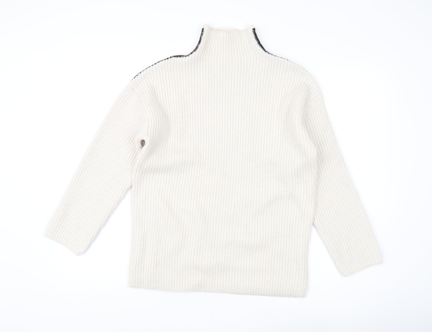 Marks and Spencer Women's Ivory Roll Neck Jumper S