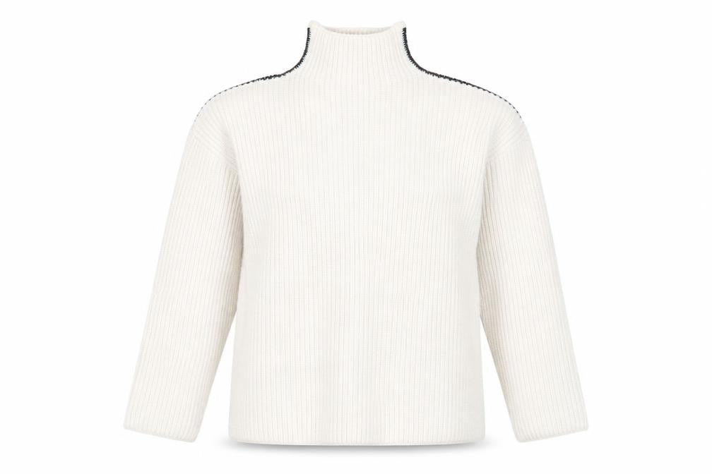 Front view of Marks & Spencer Women's Ivory Roll Neck Jumper S