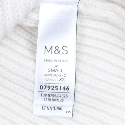 Marks and Spencer Women's Ivory Roll Neck Jumper S