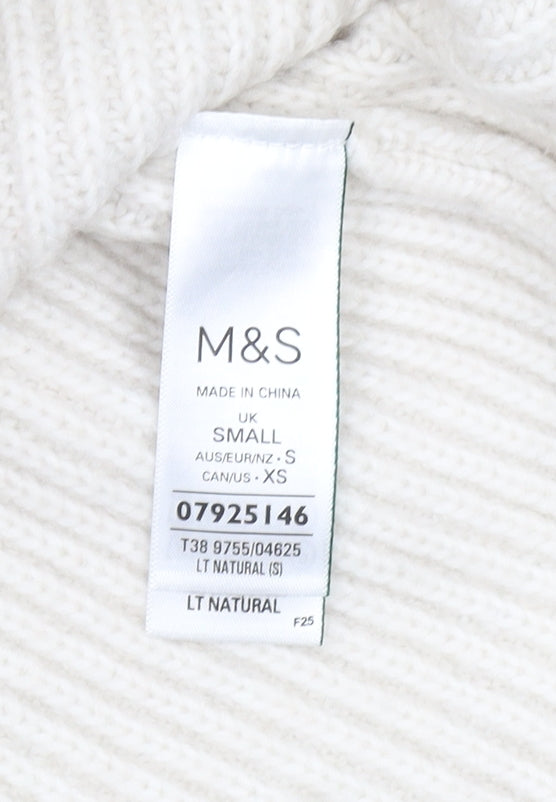 Marks and Spencer Women's Ivory Roll Neck Jumper S