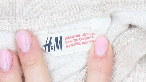 H&M Girls Beige Sequin Shine Bright Sweatshirt 18 Plus Pullover