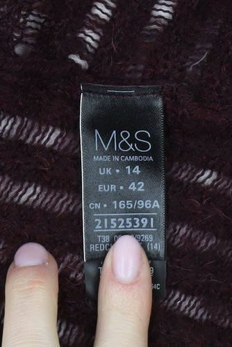 Marks and Spencer Women's Red Cardigan Size 14