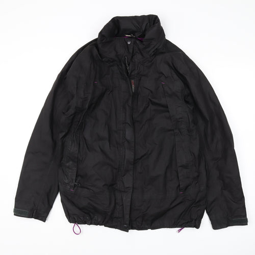 Crane Women's Black Mid-Length Rain Coat - Large