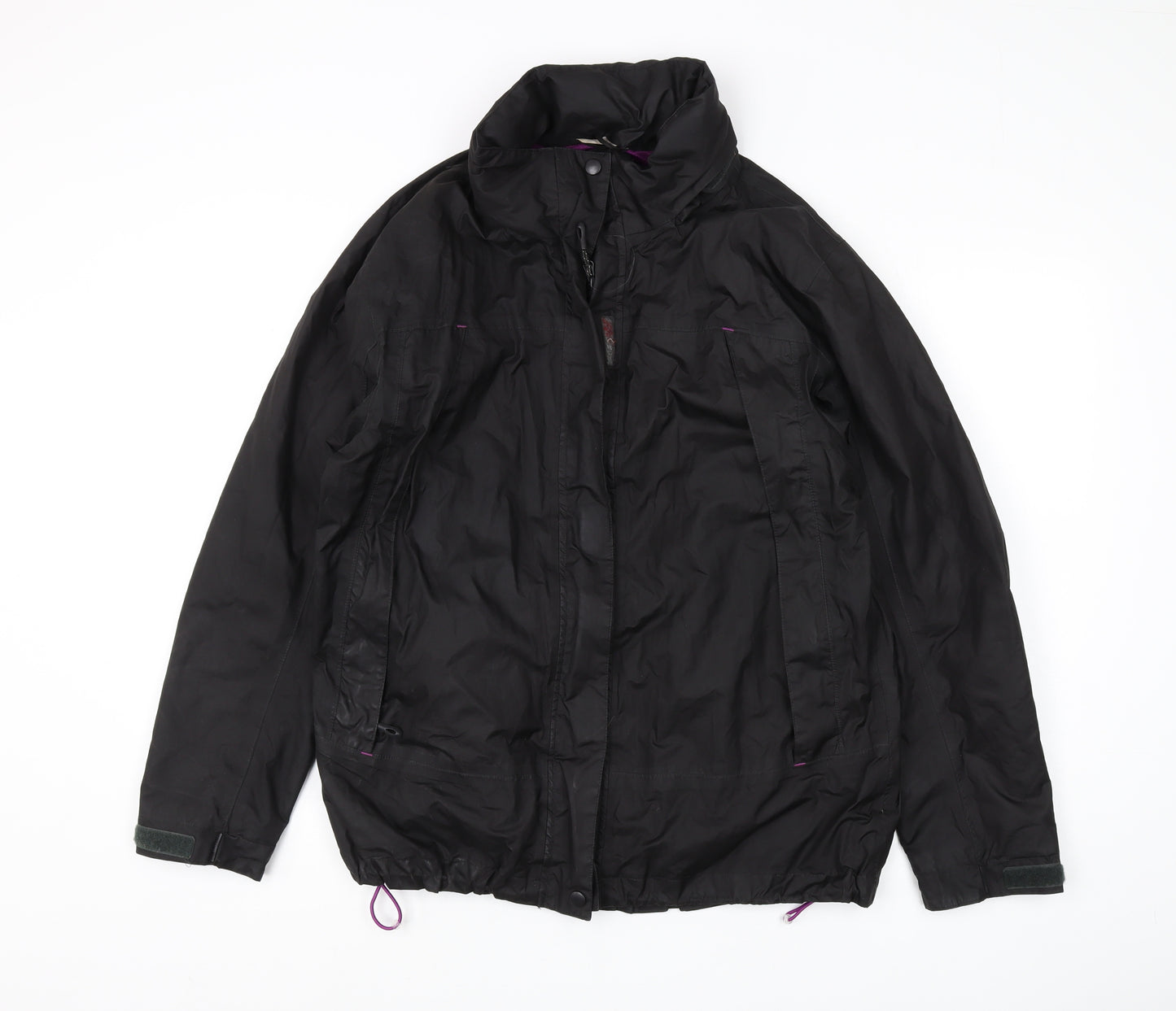Crane Women's Black Mid-Length Rain Coat - Large