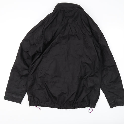 Crane Women's Black Mid-Length Rain Coat - Large