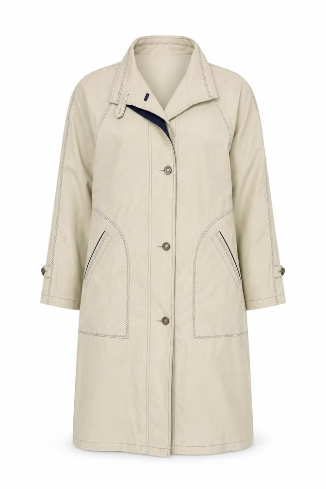 Arnold Scaasi Beige Trench Coat Unisex Adults S Classic