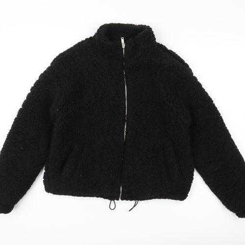 New Look Women's Black Fleece Jacket S Regular Fit