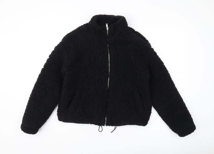 New Look Women's Black Fleece Jacket S Regular Fit
