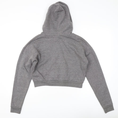 Topshop Women's Grey Full Zip Hoodie Size 8