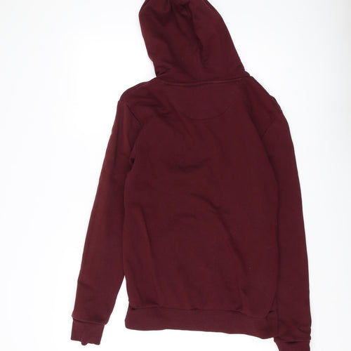 Next Men's Red Pullover Hoodie S, Logo Accent, Cotton