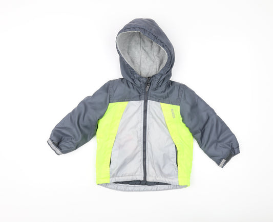 OshKosh Boys Grey Puffer Jacket 2-3 Years Winter Hooded