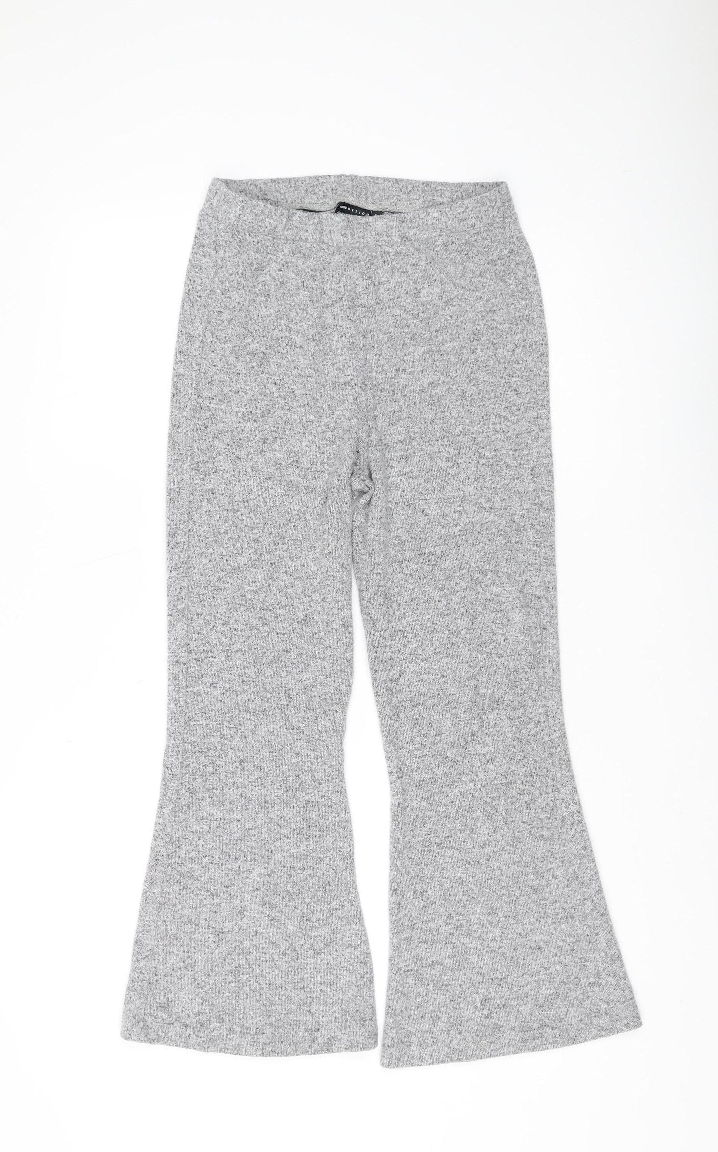 Asos Women's Grey Flared Knit Trousers Size 12