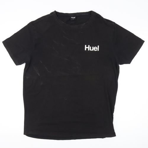 Huel Unisex Black T-Shirt, L, Cotton Crew Neck Tee