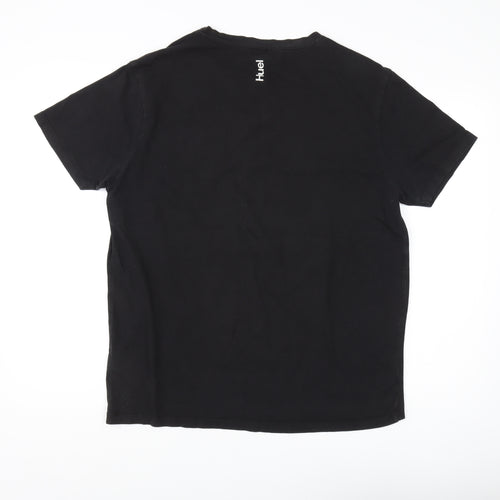 Huel Unisex Black T-Shirt, L, Cotton Crew Neck Tee