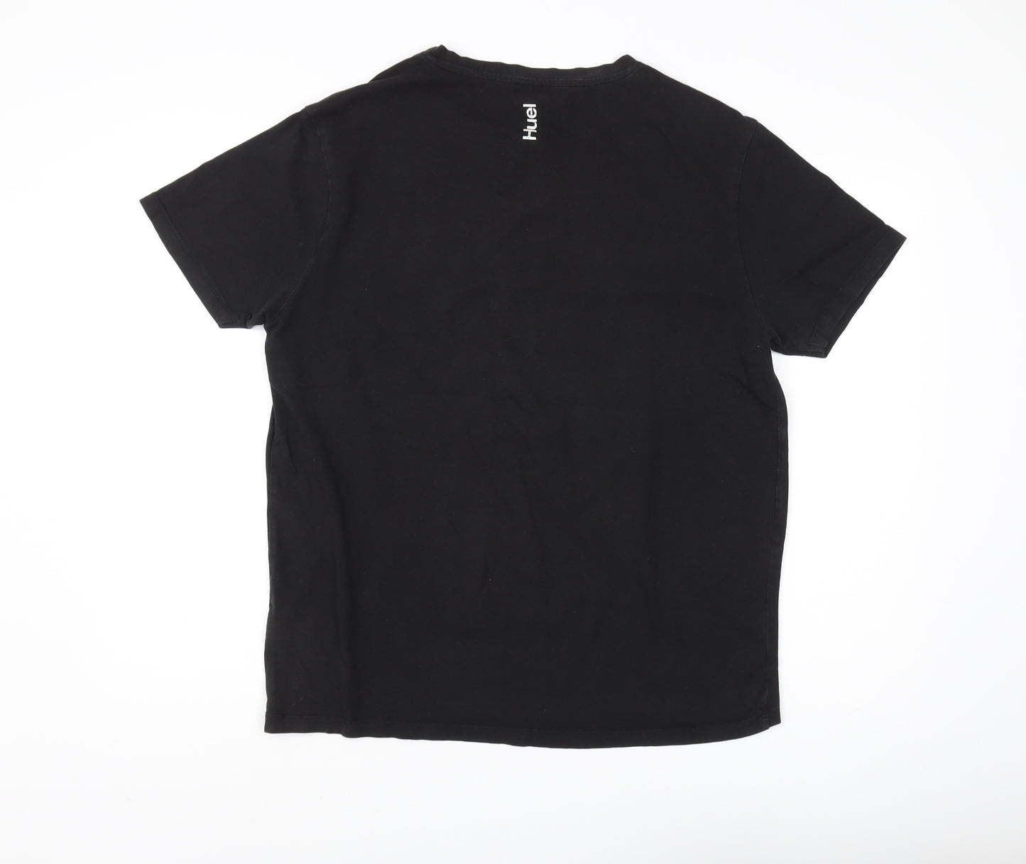 Huel Unisex Black T-Shirt, L, Cotton Crew Neck Tee