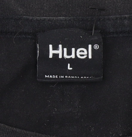 Huel Unisex Black T-Shirt, L, Cotton Crew Neck Tee