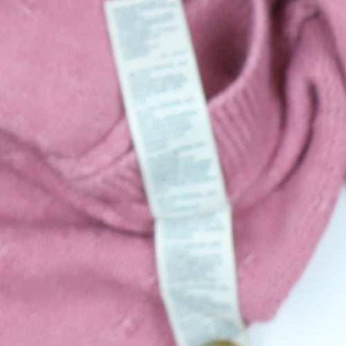 Fat Face Women's Pink Cotton Boat Neck Jumper, Size 12