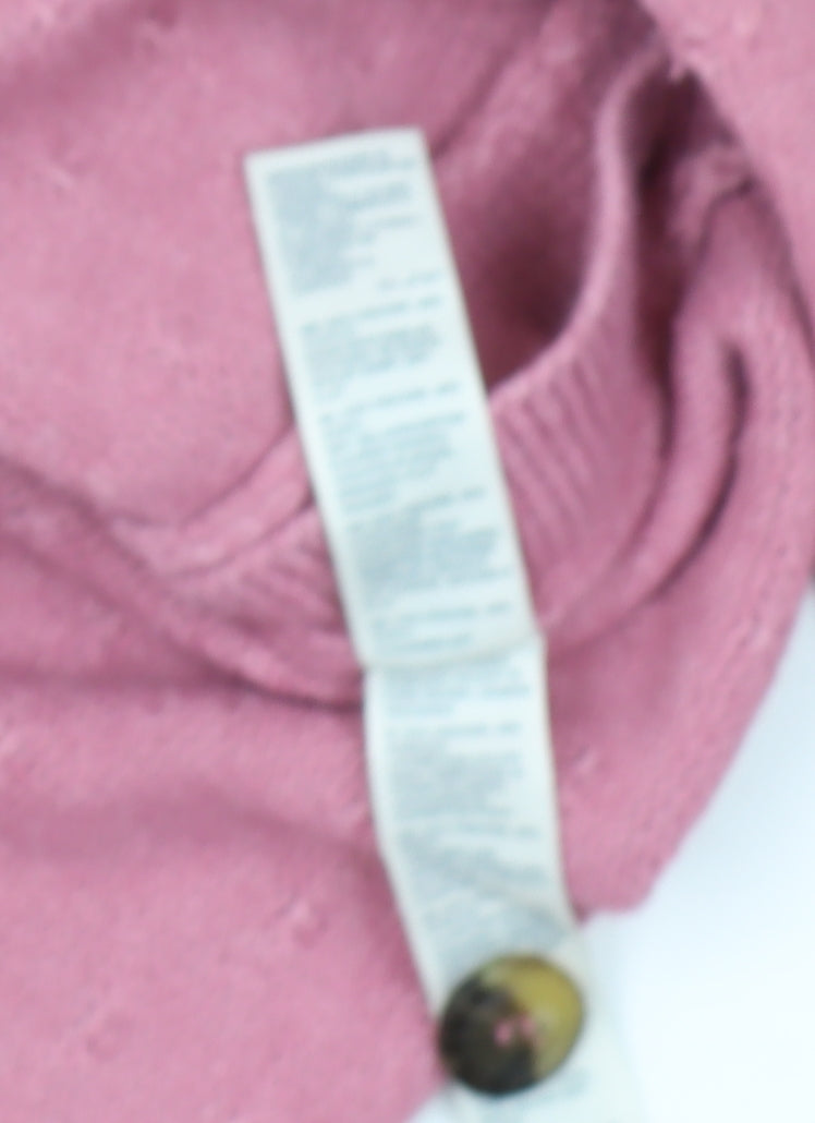 Fat Face Women's Pink Cotton Boat Neck Jumper, Size 12
