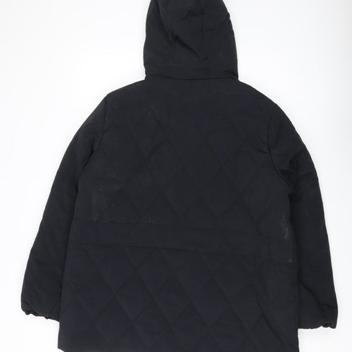 Marks and Spencer Women's Black Quilted Hooded Jacket Size 16