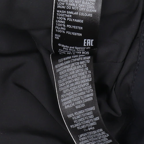 Marks and Spencer Women's Black Quilted Hooded Jacket Size 16
