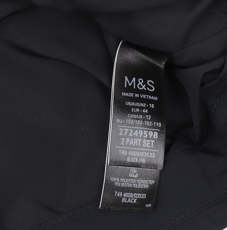 Marks and Spencer Women's Black Quilted Hooded Jacket Size 16