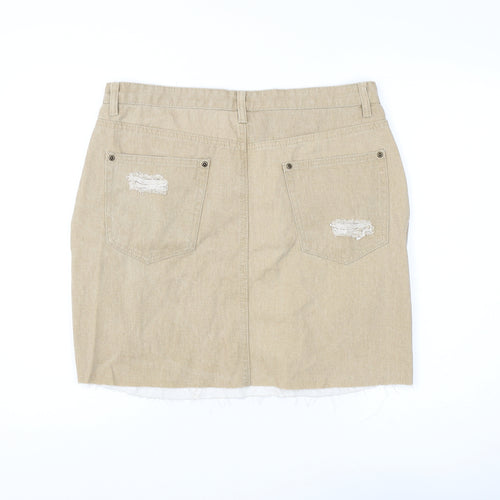 boohoo Women's Beige Mini Skirt with Pockets Size 16