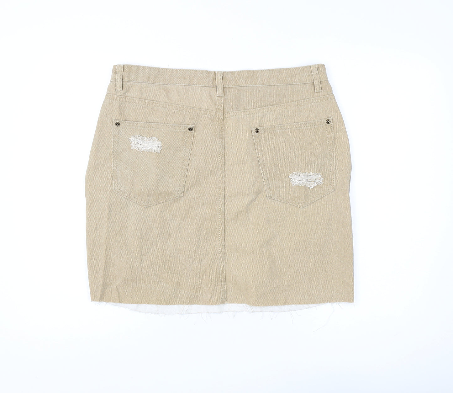 boohoo Women's Beige Mini Skirt with Pockets Size 16
