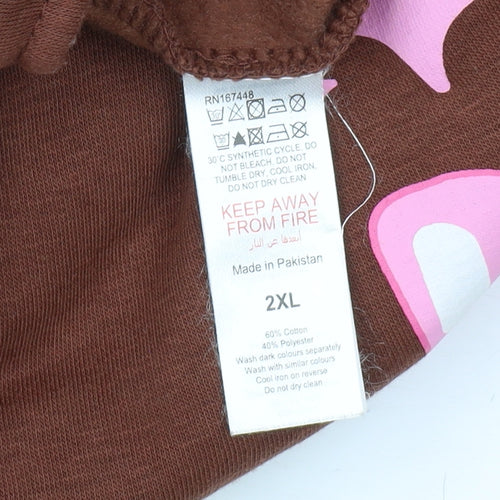Boohoo MAN Men's Brown Jogger Trousers 2XL, Relaxed Fit