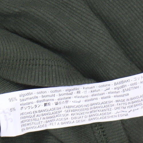 Zara Women's Green Cropped Blouse, Size L
