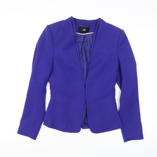 H&M Women's Purple Suit Jacket Size 6 - Elegant & Chic