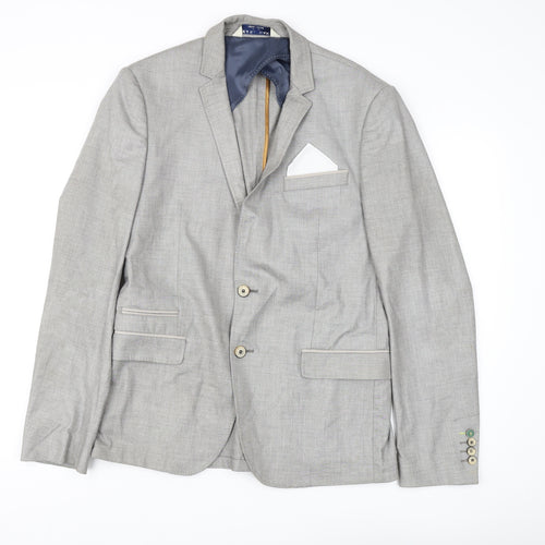 Zara Man Grey Blazer Men Regular Fit Business 42