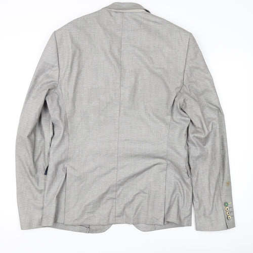 Zara Man Grey Blazer Men Regular Fit Business 42